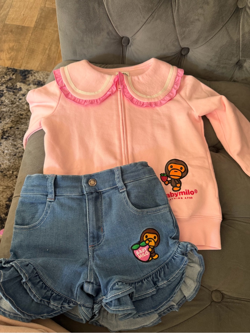 Bape Pink Baby Milo Two-Piece Matching Set